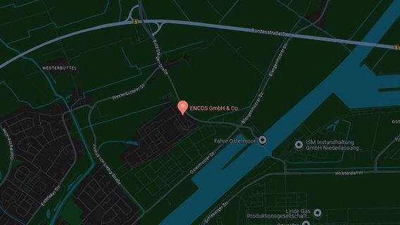 Map showing a route with a red marker indicating a specific location