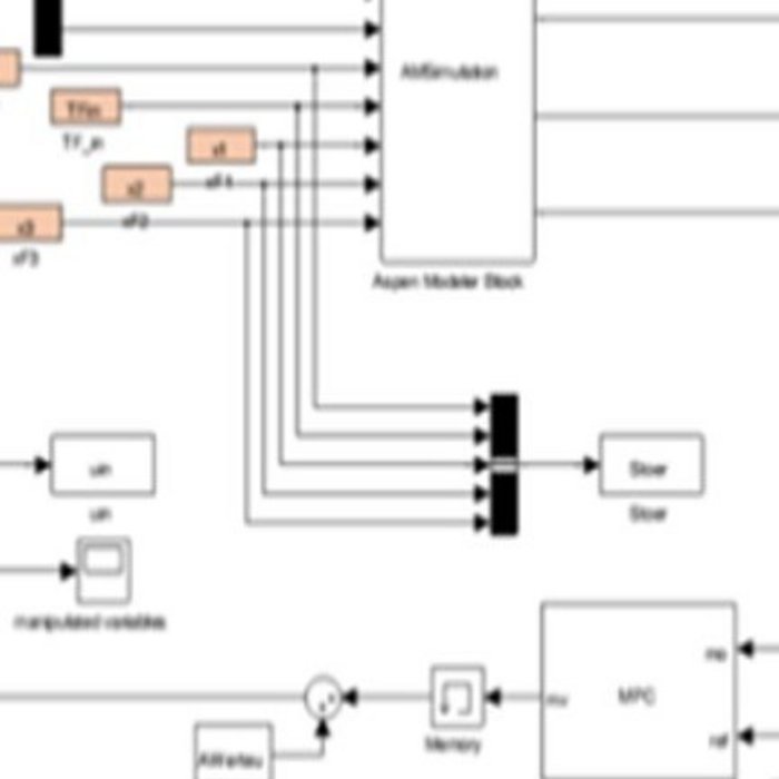 Schaltbild eines elektrischen oder Steuerungssystems mit Komponenten und Signalfluss