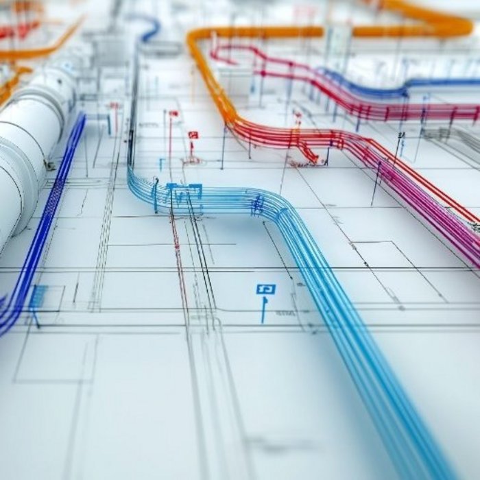 Building piping and energy systems.